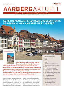 AARBERGAKTUELL INFORMATIONEN DER EINWOHNERGEMEINDE AARBERG Stadtplatz 46 | 3270 Aarberg | T 032 391 25 20 |