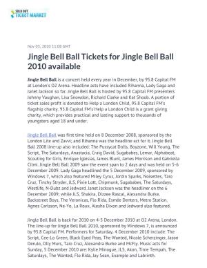 Jingle Bell Ball Tickets for Jingle Bell Ball 2010 Available
