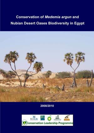 Conservation of Medemia Argun and Nubian Desert Oases Biodiversity in Egypt