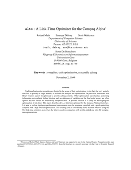 A Link-Time Optimizer for the Compaq Alpha