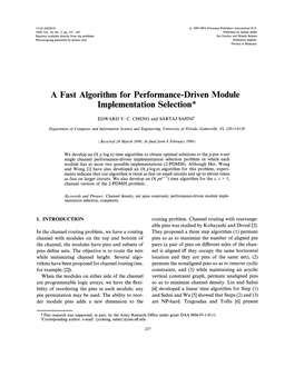 A Fast Algorithm for Performance-Driven Module Implementation Selection*