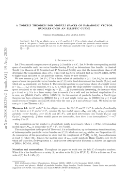 Arxiv:2008.05229V2 [Math.AG]