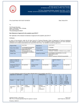 India Council for Technical Education (A Statutory Body Under Ministry of HRD, Govt