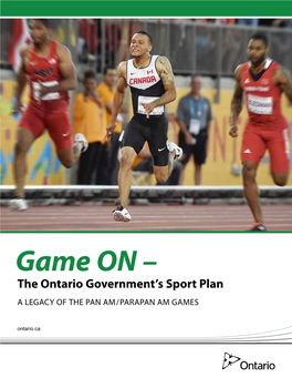Game on – the Ontario Government's Sport Plan