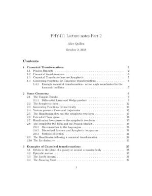 PHY411 Lecture Notes Part 2