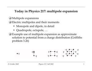 Today in Physics 217: Multipole Expansion