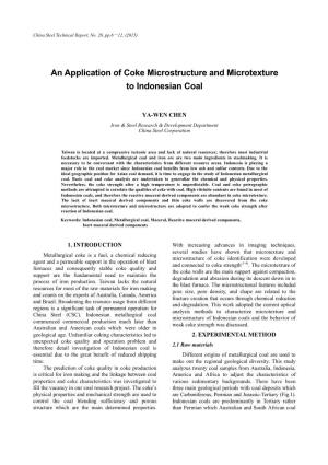 An Application of Coke Microstructure and Microtexture to Indonesian Coal