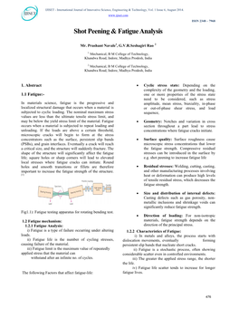 Shot Peening & Fatigue Analysis