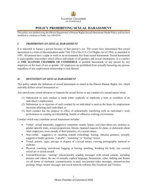 Policy Prohibiting Sexual Harassment