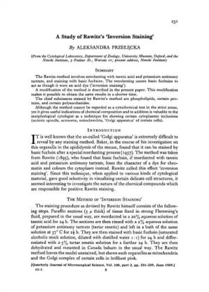 A Study of Rawitz's 'Inversion Staining' by ALEKSANDRA PRZEL^CKA