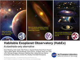 Habitable Exoplanet Observatory (Habex) a Starshade-Only Alternative
