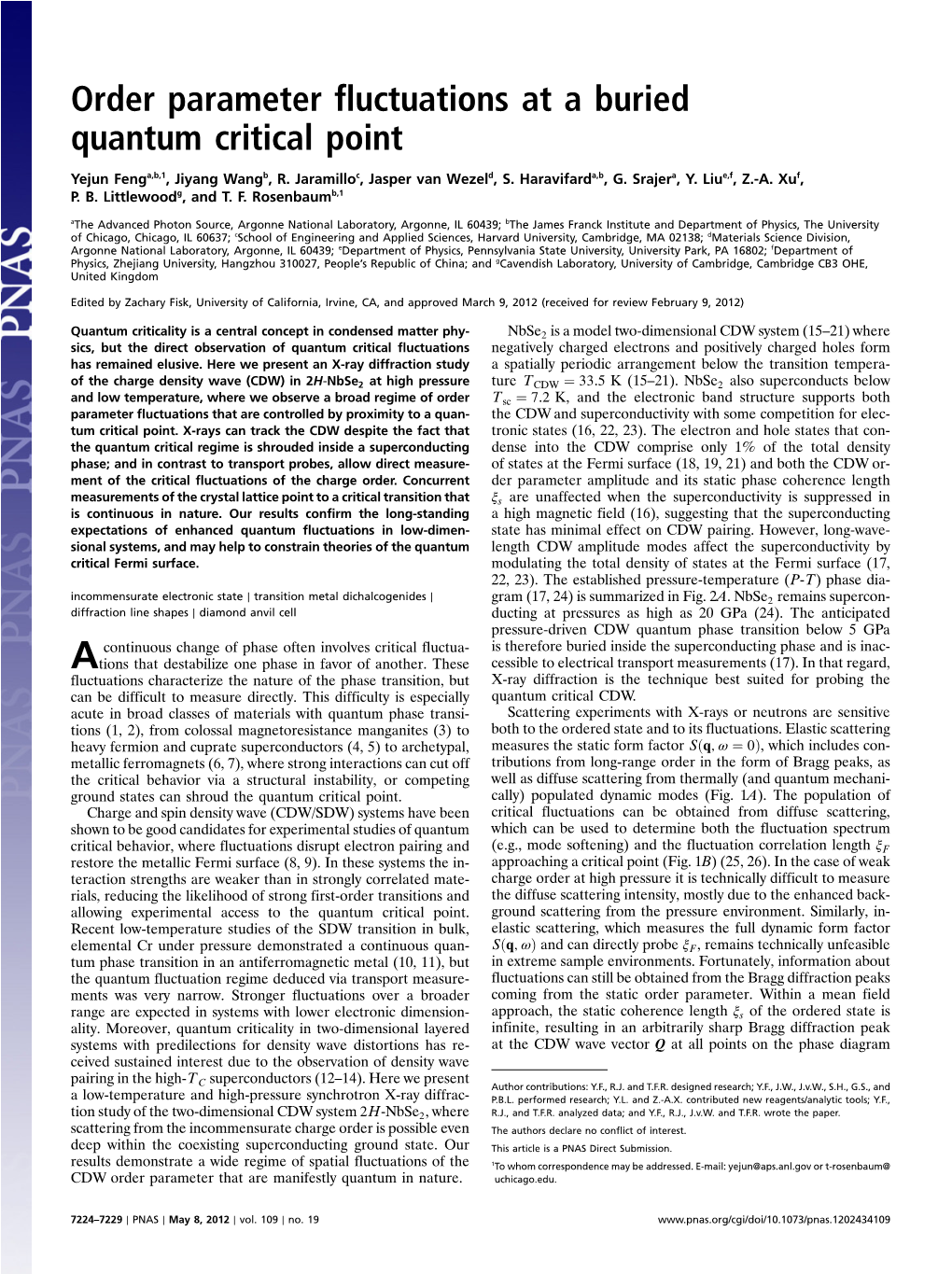 Order Parameter Fluctuations at a Buried Quantum Critical Point