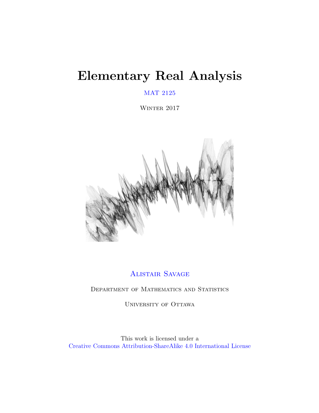 Elementary Real Analysis