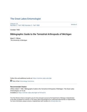 Bibliographic Guide to the Terrestrial Arthropods of Michigan