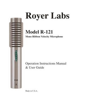 R-121 CD-R Manual 2019