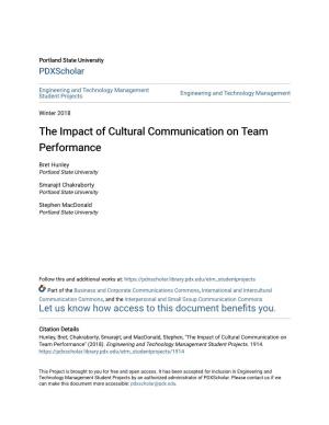 The Impact of Cultural Communication on Team Performance