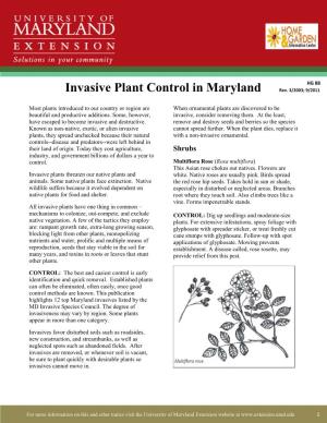 Invasive Plant Control in Maryland Rev