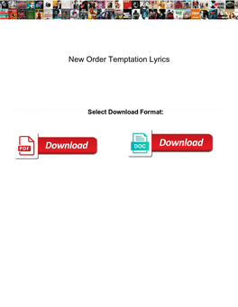 New Order Temptation Lyrics