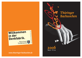 Programm Der Thüringer Bachwochen 2006