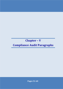 Chapter V – Compliance Audit Paragraphs