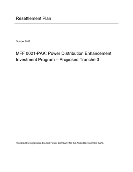 Power Distribution Enhancement Investment Program – Proposed Tranche 3