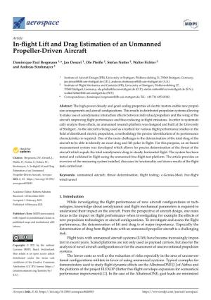 In-Flight Lift and Drag Estimation of an Unmanned Propeller-Driven Aircraft