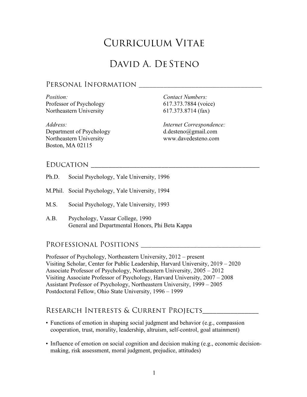 Curriculum Vitae