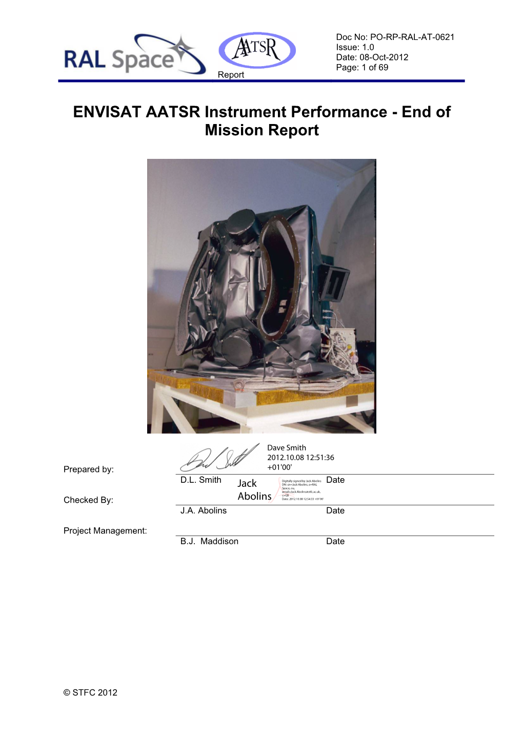 ENVISAT AATSR Instrument Performance - End of Mission Report