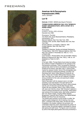 American Art & Pennsylvania Impressionists (1605) Lot 19
