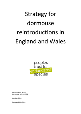 Strategy for Dormouse Reintroductions in England and Wales