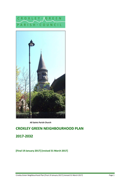 Draft Croxley Green Neighbourhood Plan 2017-2032