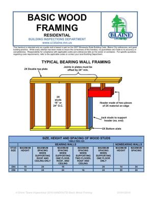Basic Wood Framing