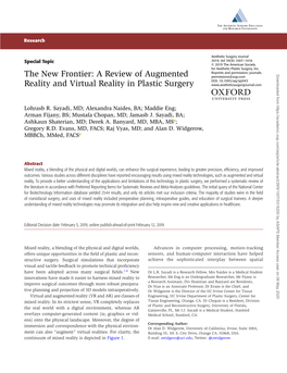 A Review of Augmented Reality and Virtual Reality in Plastic Surgery