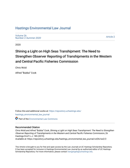Shining a Light on High Seas Transhipment: the Need to Strengthen Observer Reporting of Transhipments in the Western and Central Pacific Fisheries Commission
