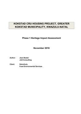 Kokstad Cru Housing Project, Greater Kokstad Municipality, Kwazulu-Natal