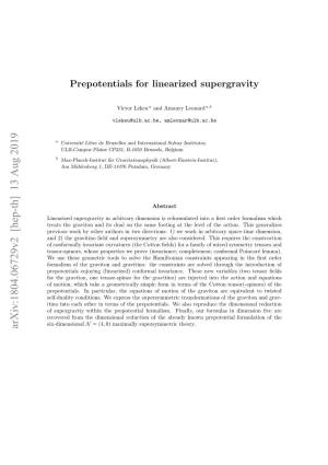 Prepotentials for Linearized Supergravity