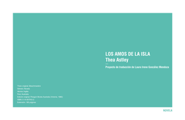LOS AMOS DE LA ISLA Thea Astley --- Proyecto De Traducción De Laura Irene González Mendoza