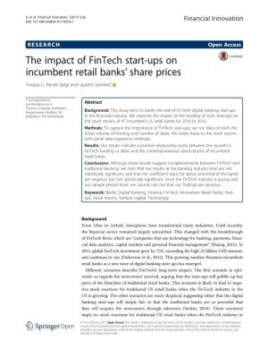 The Impact of Fintech Start-Ups on Incumbent Retail Banks' Share Prices
