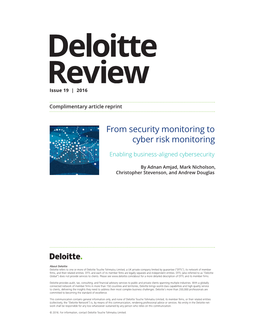 From Security Monitoring to Cyber Risk Monitoring