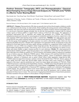 FAZA and [18F]FDG in a Murine Tumor Bearing Model