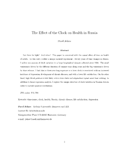 The E Ect of the Clock on Health in Russia