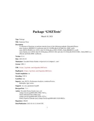 Package 'Gmztests'
