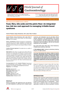 Food, Fibre, Bile Acids and the Pelvic Floor: an Integrated Low Risk Low Cost Approach to Managing Irritable Bowel Syndrome