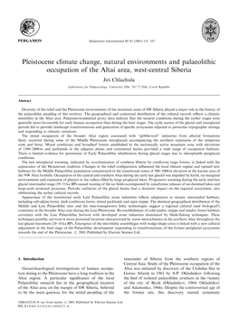 Pleistocene Climate Change, Natural Environments