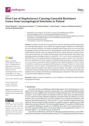 First Case of Staphylococci Carrying Linezolid Resistance Genes from Laryngological Infections in Poland
