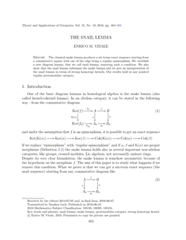 The Snail Lemma