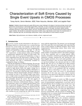 Characterization of Soft Errors Caused by Single Event Upsets in CMOS Processes