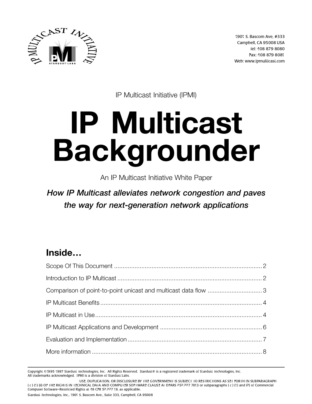 IP Multicast Backgrounder