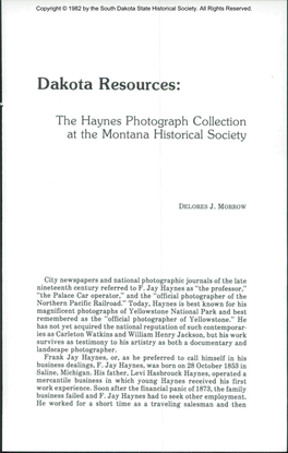 Dakota Resources: the Haynes Photograph Collection at The