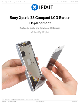 Sony Xperia Z3 Compact LCD Screen Replacement